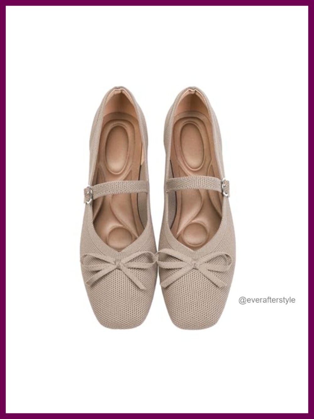 Knit Flats Square Toe Ballet Flats Ankle Strap Washable Comfortable Mary Jane